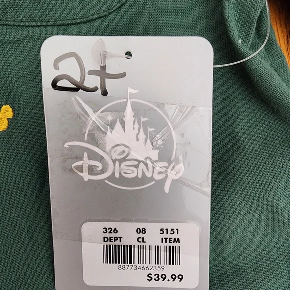 Disney Green Button Down Shirt for Kids - Picture 5 of 10